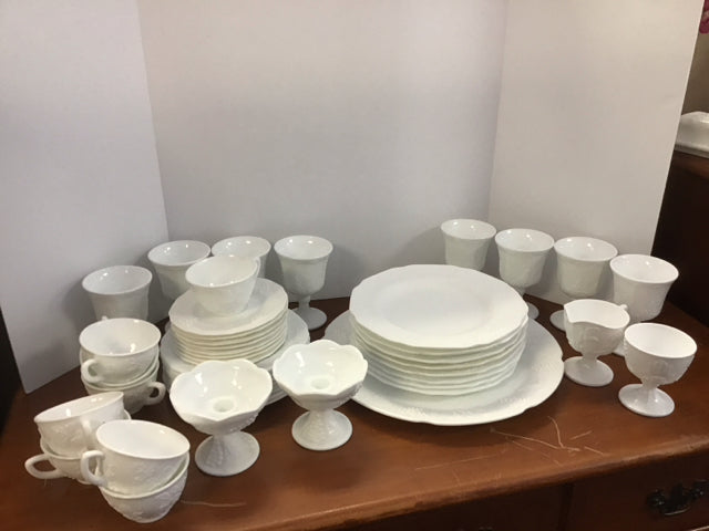 milk glass dinner plates